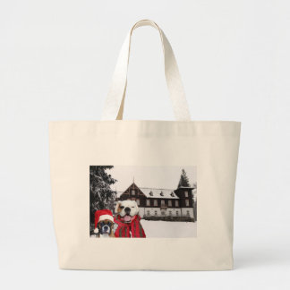 El boxeador del navidad persigue la bolsa de asas