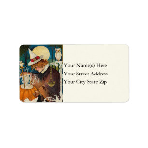 El Brew de la bruja en etiqueta de dirección del