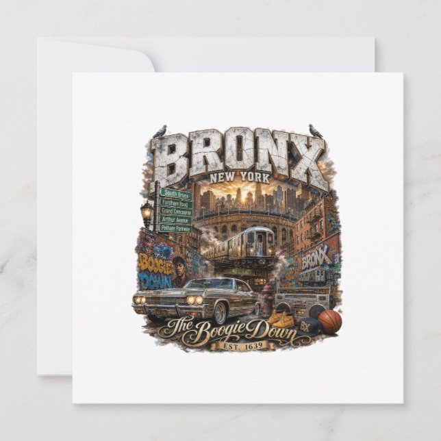 El Bronx Nueva York Boogie Down Collage Urbano (Anverso)