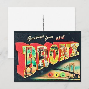 El Bronx NY Tarjeta Postal Retro