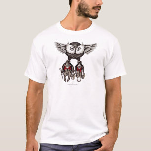 El búho con dos personas resume la camiseta del