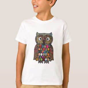 El búho del remiendo embroma la camiseta