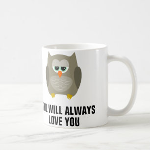 El búho le amará siempre, tazas de café