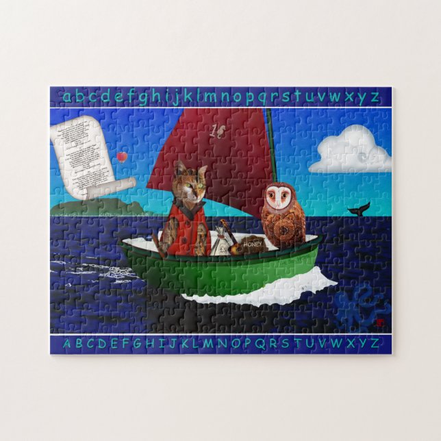 El búho y el rompecabezas del minino (Horizontal)