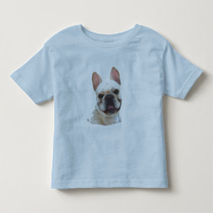El bulldog francés feliz embroma la camisa