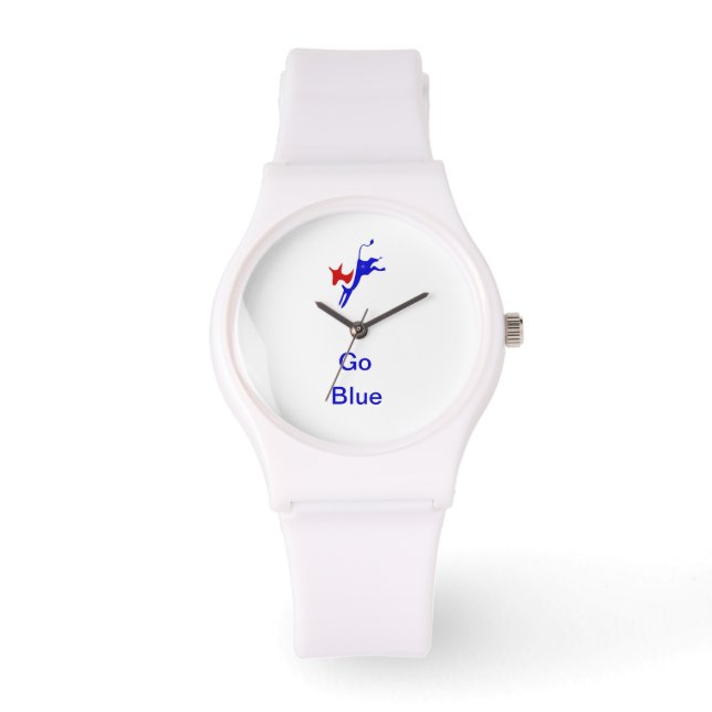 El burro democrático y el reloj blanco azul Go (Anverso)