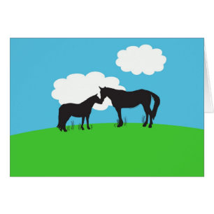 El caballo besa la tarjeta