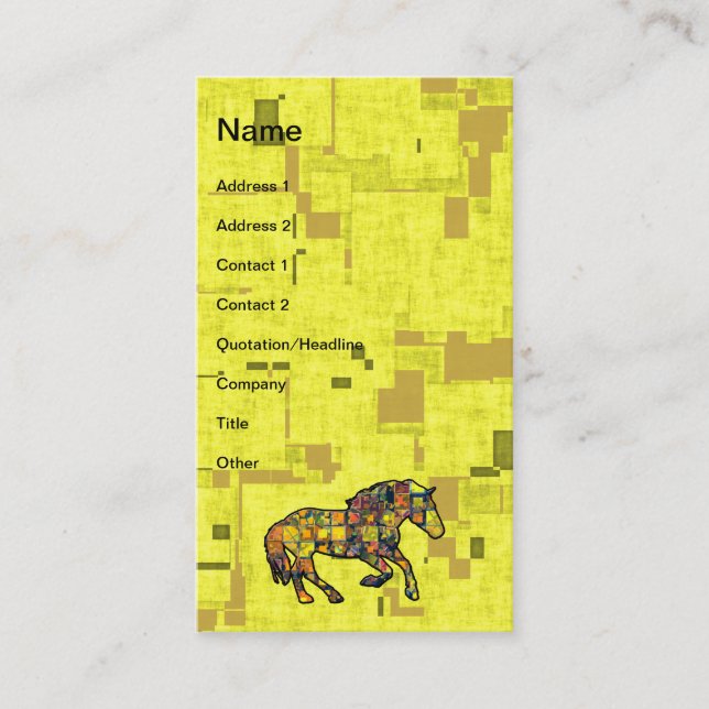 El CABALLO CORRIENTE AJUSTÓ tarjetas de visita (Anverso)