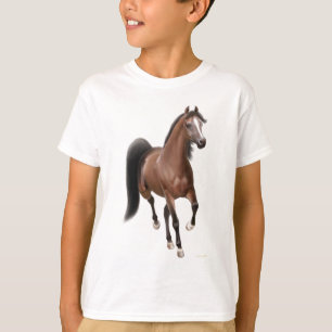 El caballo de bahía el trotar embroma la camiseta