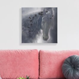 El caballo frisón - Lienzo envuelto