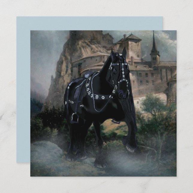 El Caballo Medieval - Tarjeta de Cumpleaños (Anverso / Reverso)