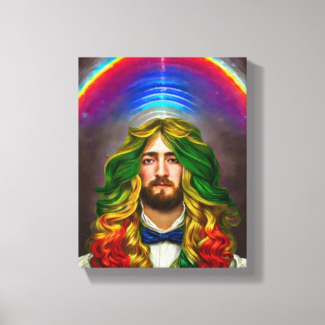 El cabello arcoiris hombre de amor Fantasía arte L (Anverso)