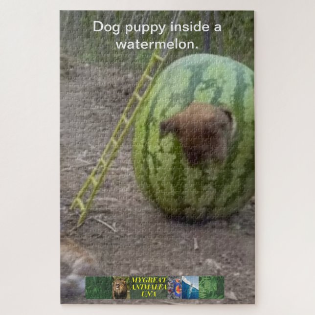 El cachorro del perro dentro de un rompecabezas de (Vertical)