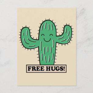 El cactus libre abraza la postal