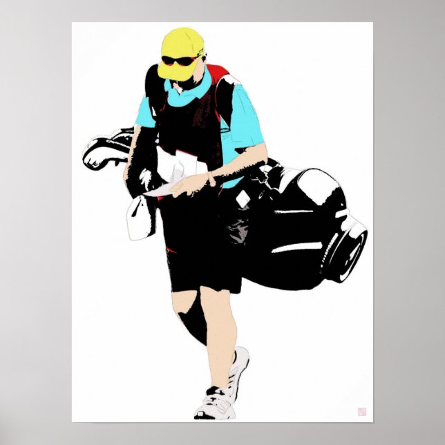 El Caddie - Impresión original del arte del golf (Frente)