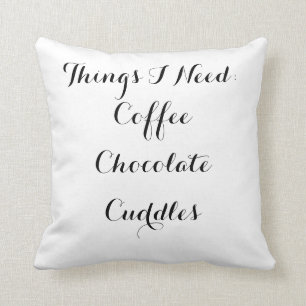 El café, chocolate, abraza el Cojín decorativo d