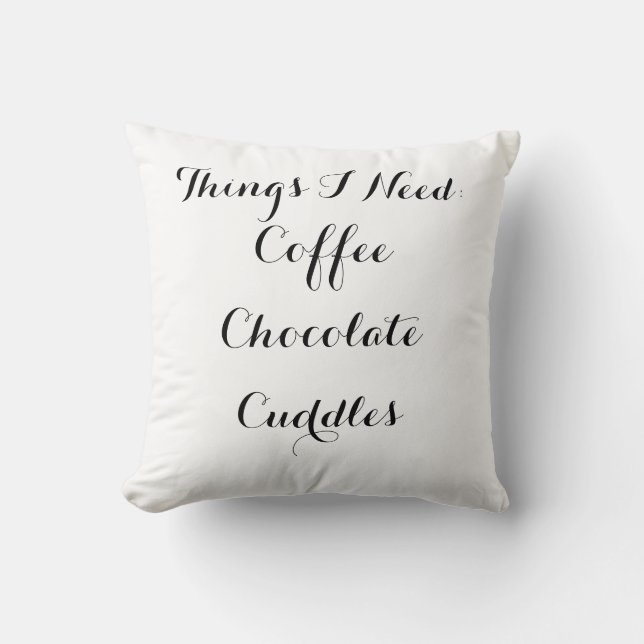 El café, chocolate, abraza el Cojín decorativo de (Anverso)