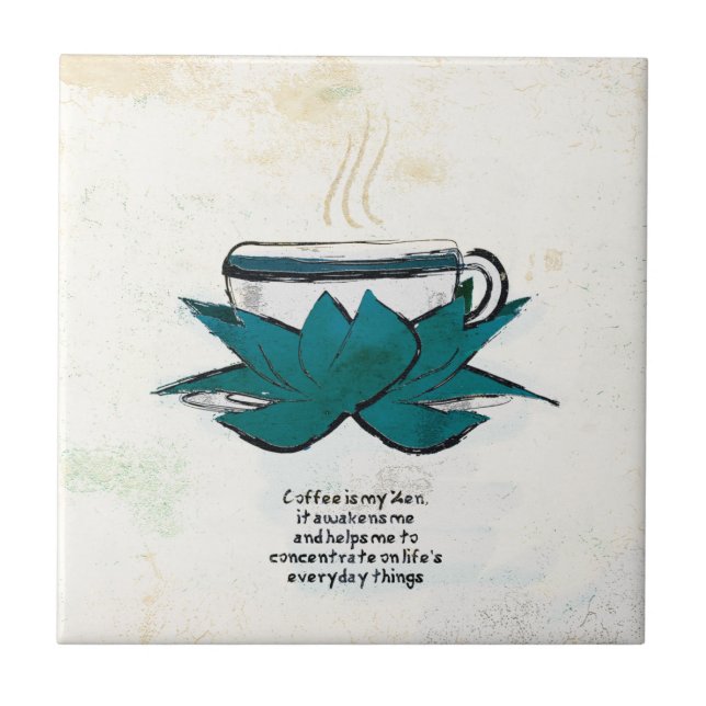 el café es mi baldosa cerámica zen (Frente)