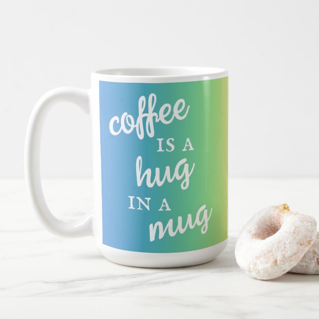 El café es un abrazo en una taza de arcoiris (Con donut)
