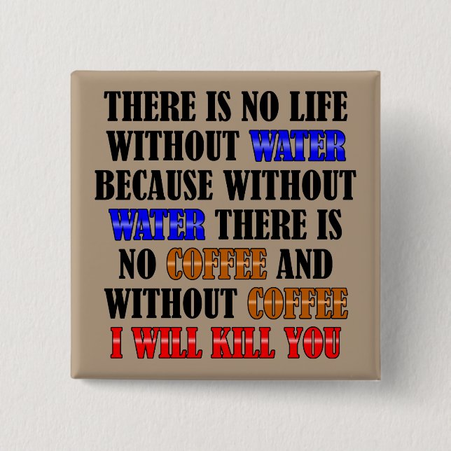 El Café Es Un Pin Con Un Botón Divertido Para La V (Anverso)