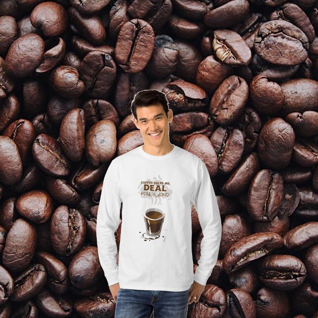el café me ayuda a manejar la camisa de manga larg (Subido por el creador)