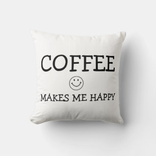 El café me hace feliz, el Cojín decorativo