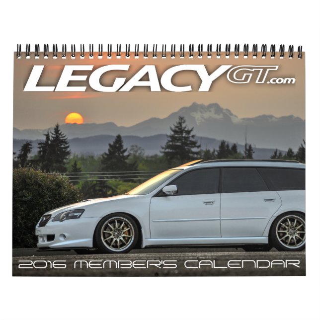 el calendario 2016 del miembro de LegacyGT.com (Tapa)