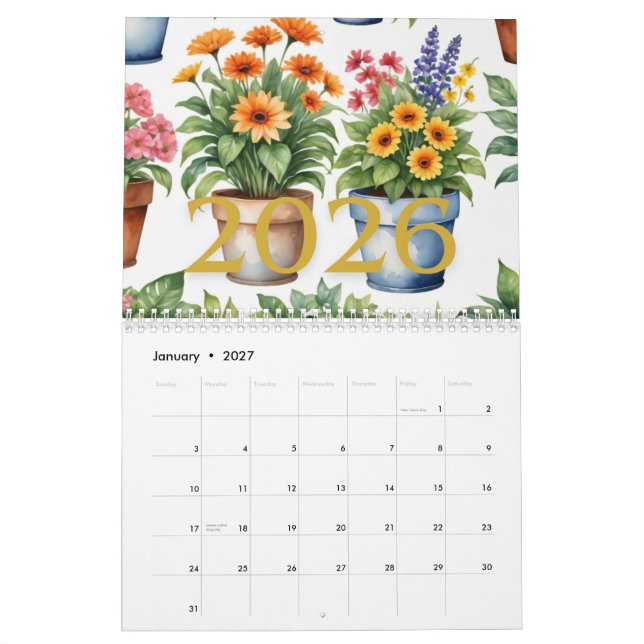 El calendario de flores 2026 (Jan 2027)