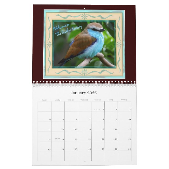 El calendario de la fábrica de la pluma (Jan 2026)