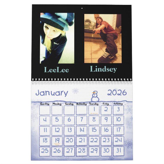 El calendario de LeeLee y de Lindsey (Jan 2026)