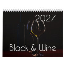 El calendario de pared de vino 2027 - Negro y vino