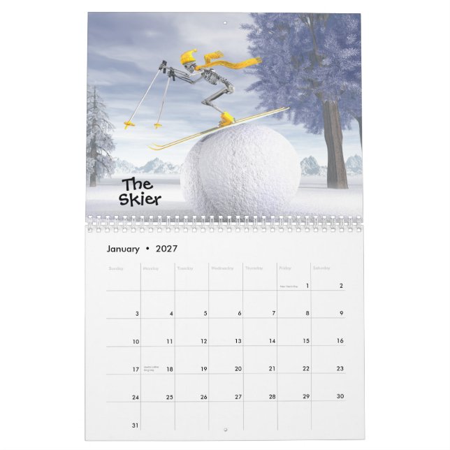 El calendario de Skeletonians (Jan 2027)