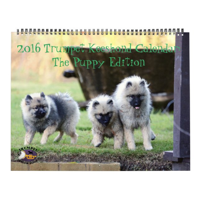 El calendario del Keeshond de 2016 trompetas: (Tapa)