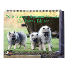 El calendario del Keeshond de 2016 trompetas: