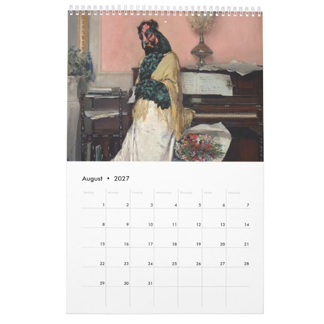 El calendario del Museo de Pollos Bellas Artes 202 (Aug 2027)
