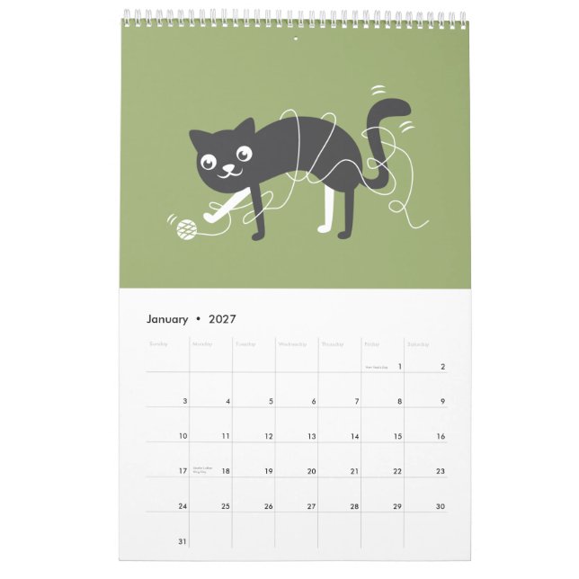 El calendario diario 2013 de la cola (Jan 2027)