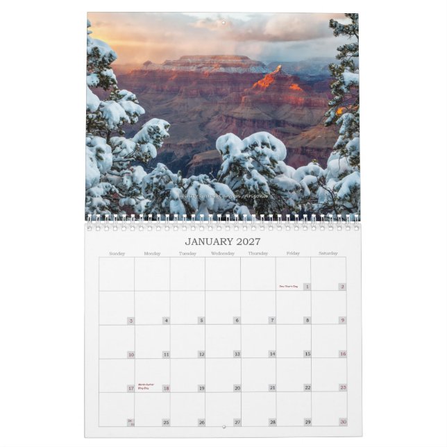 El calendario espectacular del sudoeste 2015 (Jan 2027)