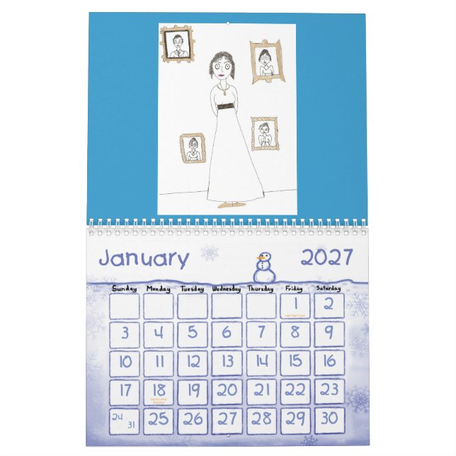 El calendario espeluznante y lindo de Jane Austen (Jan 2027)