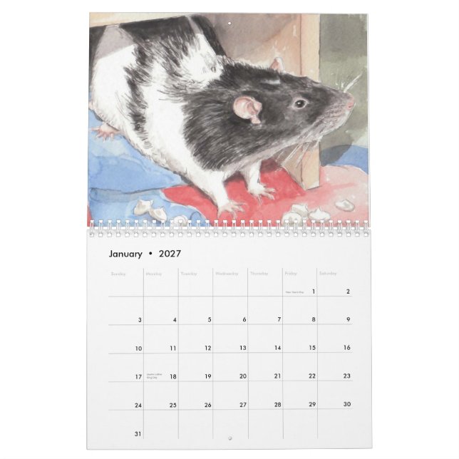 El calendario ilustrado 2012 del retrato de la (Jan 2027)