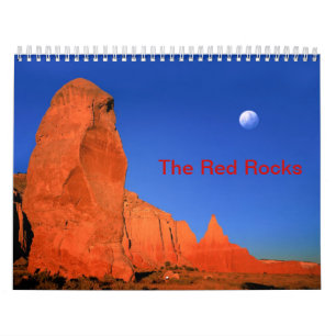 El calendario impreso personalizado rojo de la