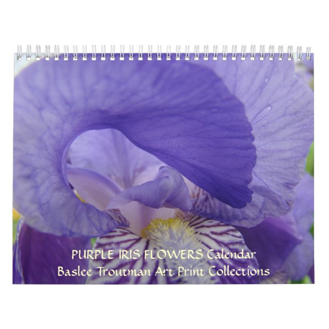 El CALENDARIO irisa las flores púrpuras del iris (Tapa)