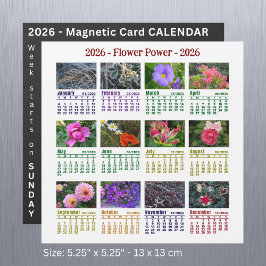 El calendario magnético de flores de Personalizado