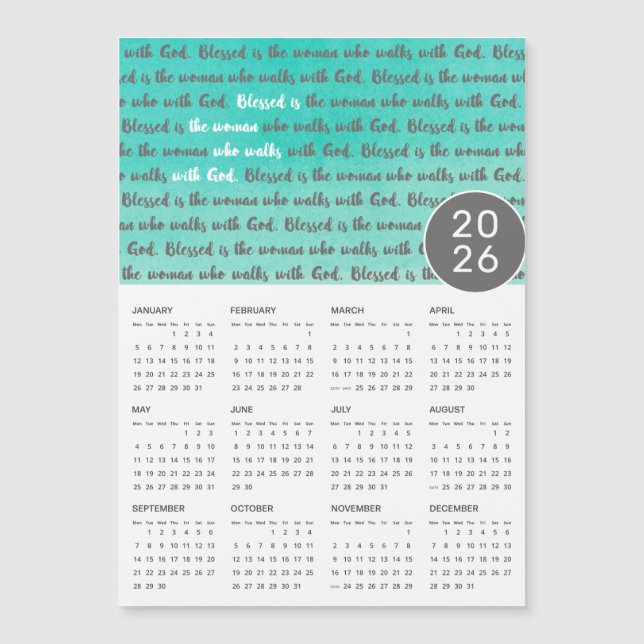 El calendario magnético de la mujer 2026 (Anverso)