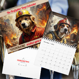 El calendario personalizado de los perros bomberos