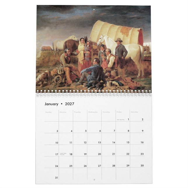 El calendario viejo del oeste 2014 (Jan 2027)