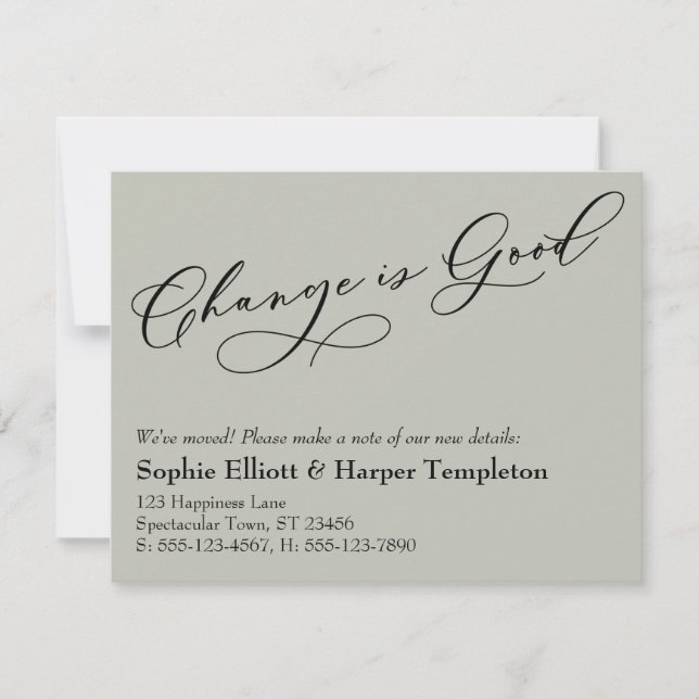 El cambio elegante es la Invitación en movimiento  (Anverso)