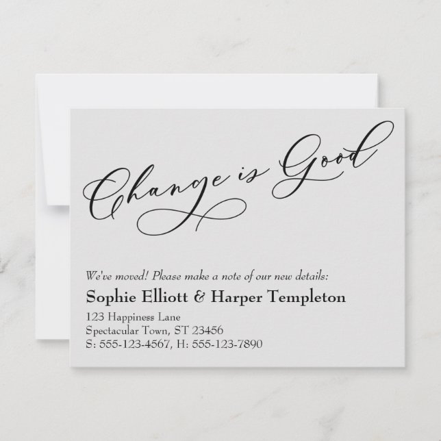 El cambio elegante es una buena Invitación Gris en (Anverso)