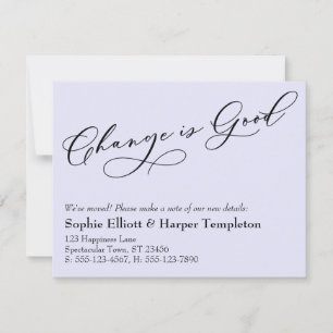 El cambio es buena Invitación de lavanda móvil