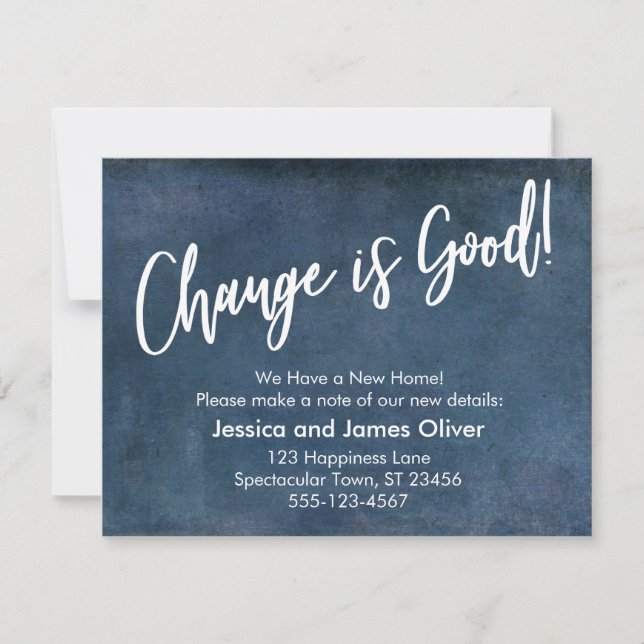 ¡El cambio es bueno! Invitación de desplazamiento  (Anverso)