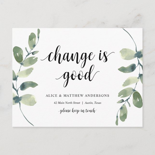 El cambio es bueno, Nueva Invitación de dirección  (Anverso)